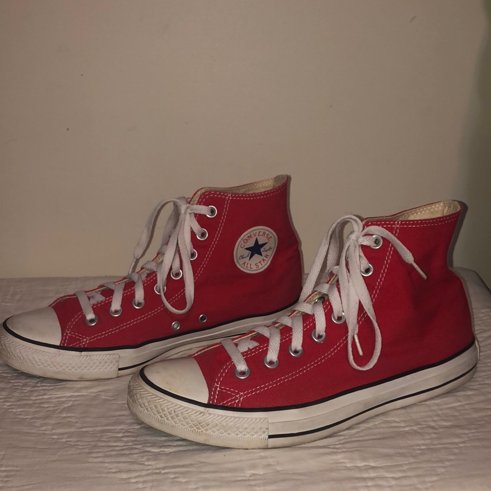 Red High top Converse size 9 men
